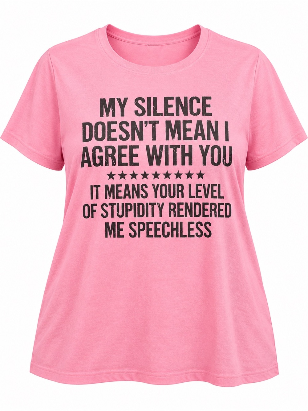 Plus Size 3XL Pink Funny Sarcastic Graphic T-Shirt Statement Tee